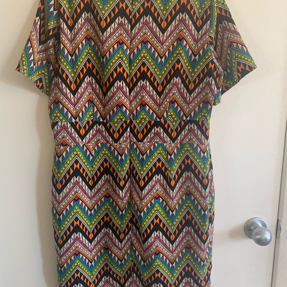 Aqua dress with neon graphic print - Picture 6 of 6